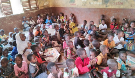 Children sat on floor