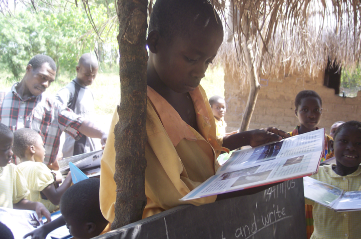 Child reading book